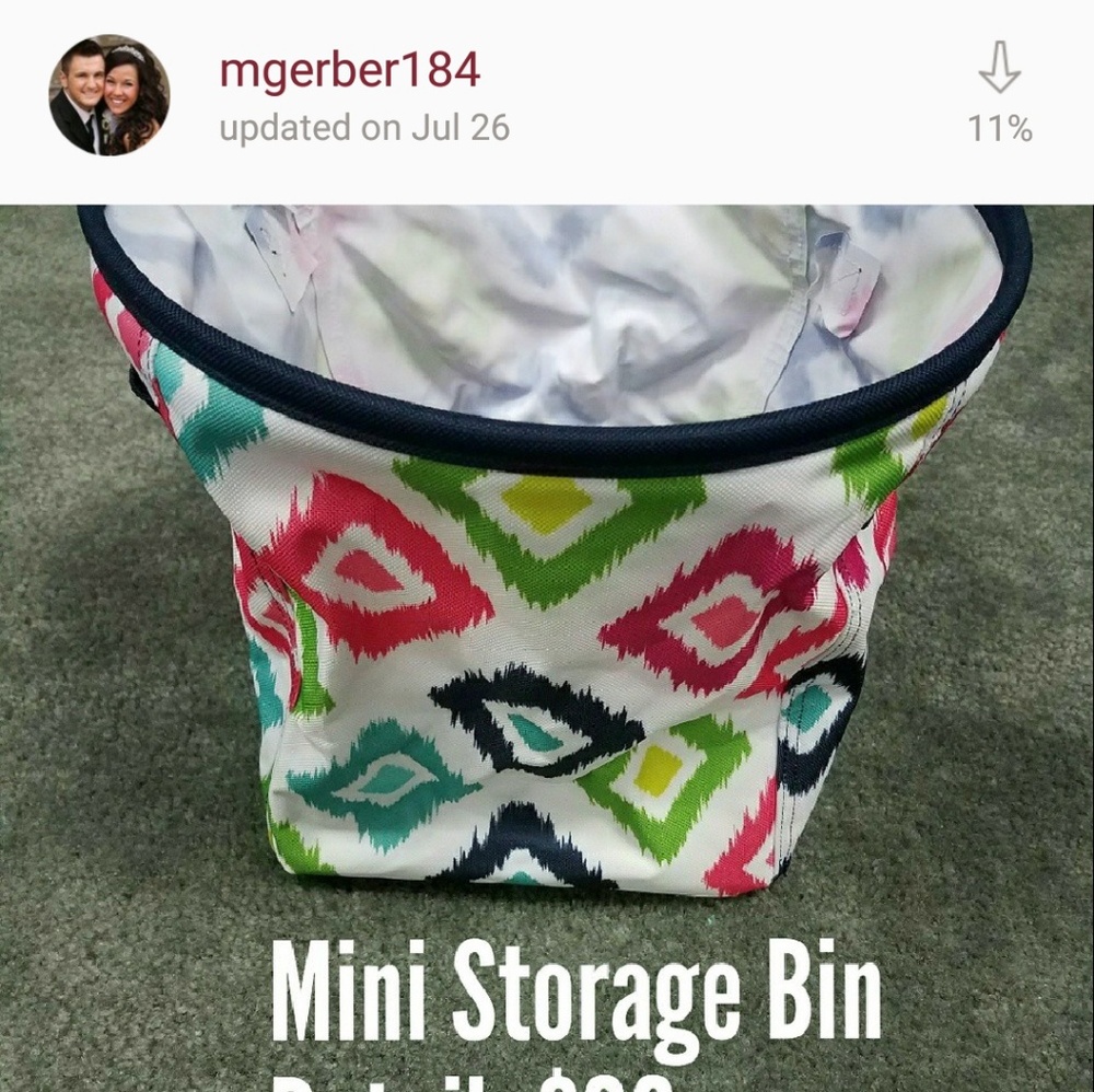 Mini storage bin